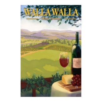 Walla Walla, WA Wine Country - Travel Poster print