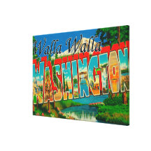 Walla Walla, Washington - Large Letter Scenes Stretched Canvas Prints