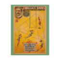 Wallace Shows Triple Revolving Trapeze Poster postcards