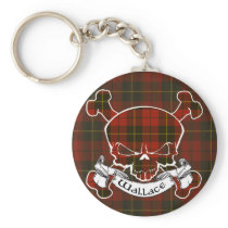 Wallace Tartan Skull Keychains