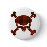Wallace Tartan Skull No Banner Pinback Buttons