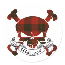 Wallace Tartan Skull stickers by Scottish_Tartans Wallace Tartan Skull stickers