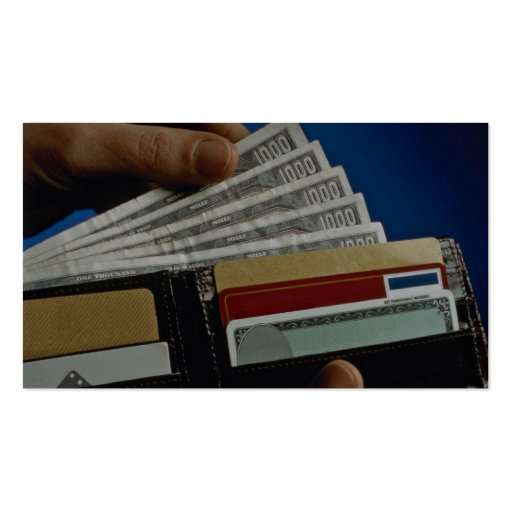 Wallet in hand business card templates (back side)