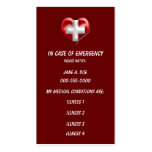 wallet size medical warning business card templates