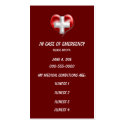 wallet size medical warning business cards
