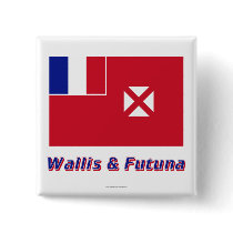 Wallis and Futuna Flag with Name buttons