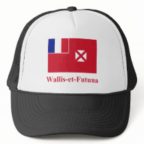 Wallis and Futuna Flag with Name in French hats