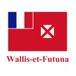 Wallis and Futuna Flag with Name in French t-shirts