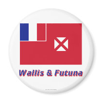 Wallis and Futuna Flag with Name magnets