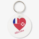 Wallis & Futuna Flag Heart keychains