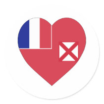 Wallis & Futuna Flag Heart stickers