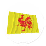 Walloon Region Waving Flag Round Stickers