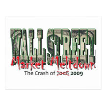 WallStreet Market Meltdown Postcards