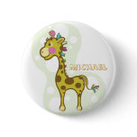 Wally the Giraffe Character Pinback Button