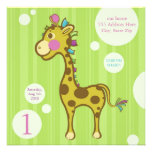 Wally the Giraffe Kids Birthday Party Invitation