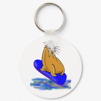 Wally The 

Walrus Goes Surfing keychain