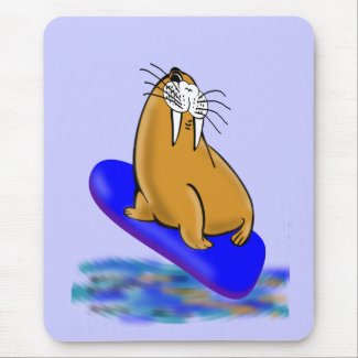 Wally The 

Walrus Goes Surfing mousepad