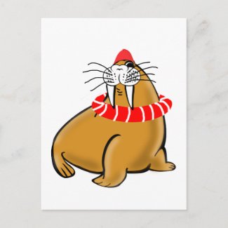 Wally The Walrus Goes Swimming postcard