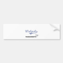 Walpole Massachusetts City Classic Bumper Sticker