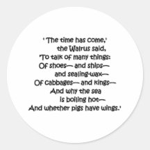 Walrus Cabbages Round Stickers