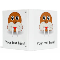 Walrus head cartoon 3 ring binders