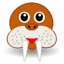 Walrus head cartoon photo cutout