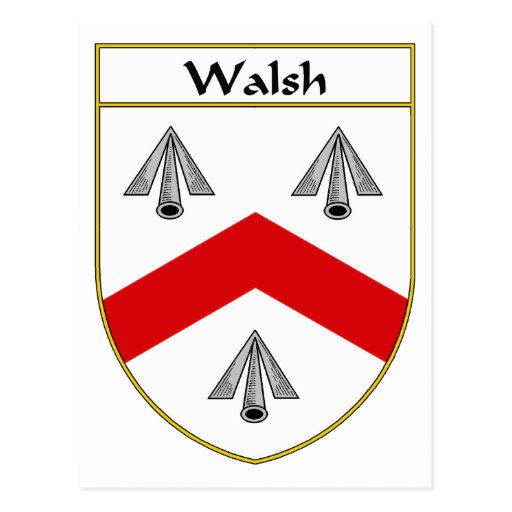 Walsh Coat of Arms/Family Crest Postcards Zazzle