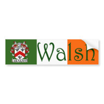 Walsh Coat of Arms Flag Bumper Sticker bumper stickers by irishcountry Walsh Coat of Arms Flag Bumper Sticker bumper stickers