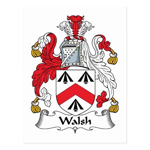 Walsh Family Crest Postcard Zazzle