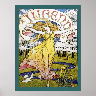 Walter Crane "Jugend" Art Nouveau Poster by MyOtherPlanet