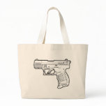 walter p22 gun firearm stencil graphic t-shirt bags