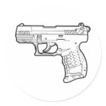walter p22 gun firearm stencil graphic t-shirt stickers