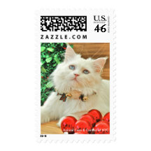 Walter's Shiny Red Christmas Balls Postage Stamp