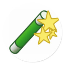 Wand with stars stickers