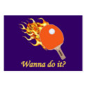 Wanna Do It Flaming Ping Pong Business Cards