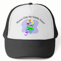 Wanna Lick My Candy Cane? (Rainbow Candy Cane) hats