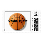 WANNA' PLAY? basketball stamp