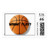 WANNA' PLAY? basketball postage by blank6 WANNA' PLAY? basketball postage