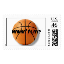 WANNA' PLAY? basketball Stamps