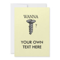 WANNA SCREW? invitations