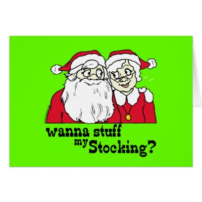  ... picture of santa claus and mrs claus and text that suggestively reads