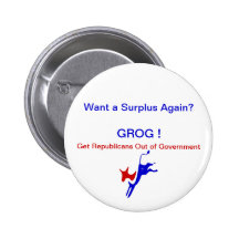 Want A Surplus Again? Pin/Button 2 1/4"