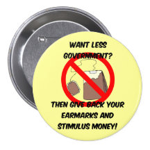 want less goverment pinback button