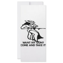 Want My Gun? Come And Take It! rack cards by Mustang_Lady Want My Gun? Come And Take It! rack cards