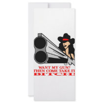 Want My Gun? Then Come And Take It! rack cards by Mustang_Lady Want My Gun? Then Come And Take It! rack cards