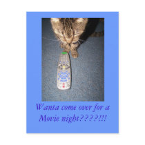, Wanta come over for a Movie Postcard by KatAnnette , Wanta come over for a Movie Postcard