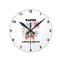 Wanted A Breath Of Fresh Air (Respiratory System) Round Wall Clocks