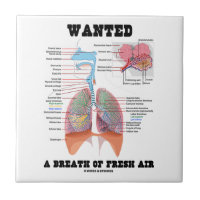 Wanted A Breath Of Fresh Air (Respiratory System) Small Square Tile