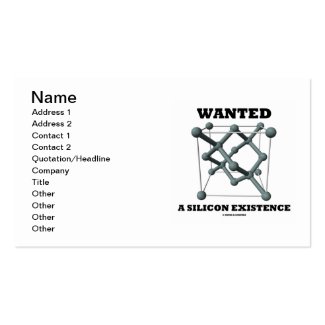 Wanted A Silicon Existence (Chemical Structure) Business Card Templates