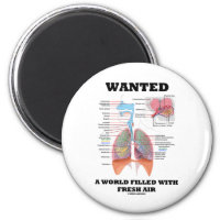 Wanted A World Filled With Fresh Air (Respiratory) 2 Inch Round Magnet